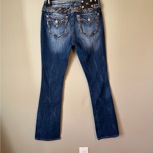Gorgeous Long Miss Me Boot Jeans With Embellished Pockets 35” Inseam